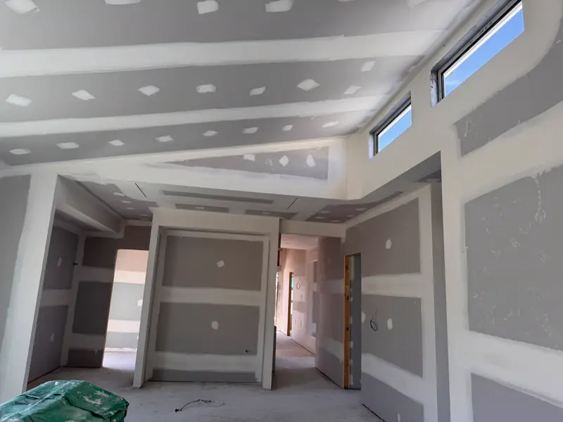 Bulkheads around clerestory windows, plasterboard stage