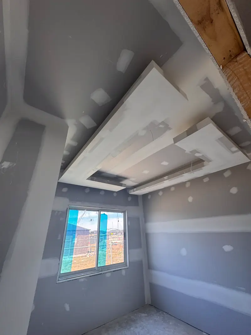 Floating ceiling panel, before finishing